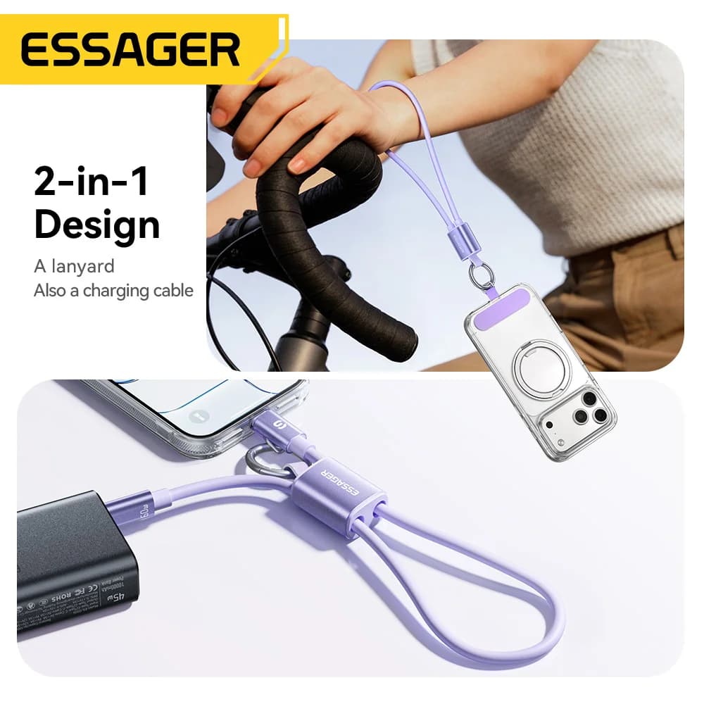 สาย USB-C to USB-C สั้นพร้อมสายคล้องคอ 60W