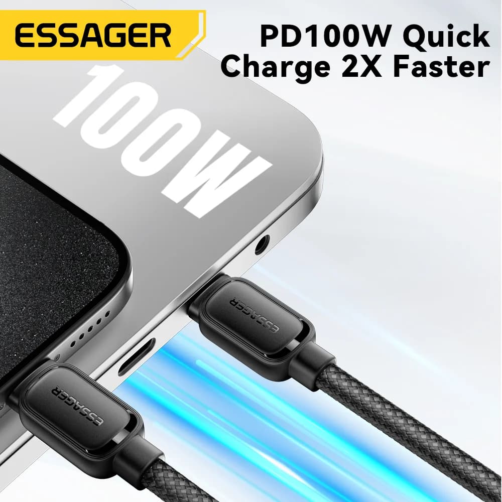 สาย USB-C to USB-C แบบม้วนเก็บได้ พร้อมแม่เหล็ก 100W