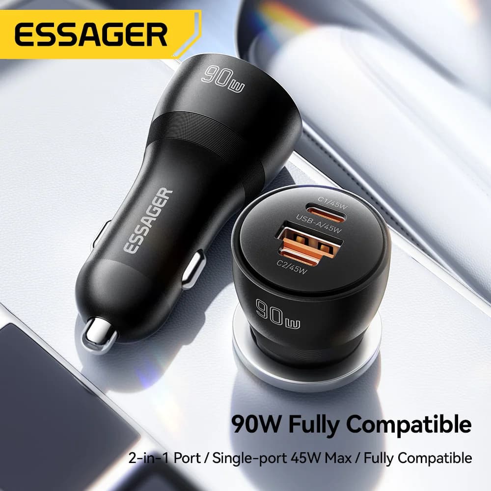 ที่ชาร์จรถยนต์ USB Type-C PD 90W ชาร์จเร็ว