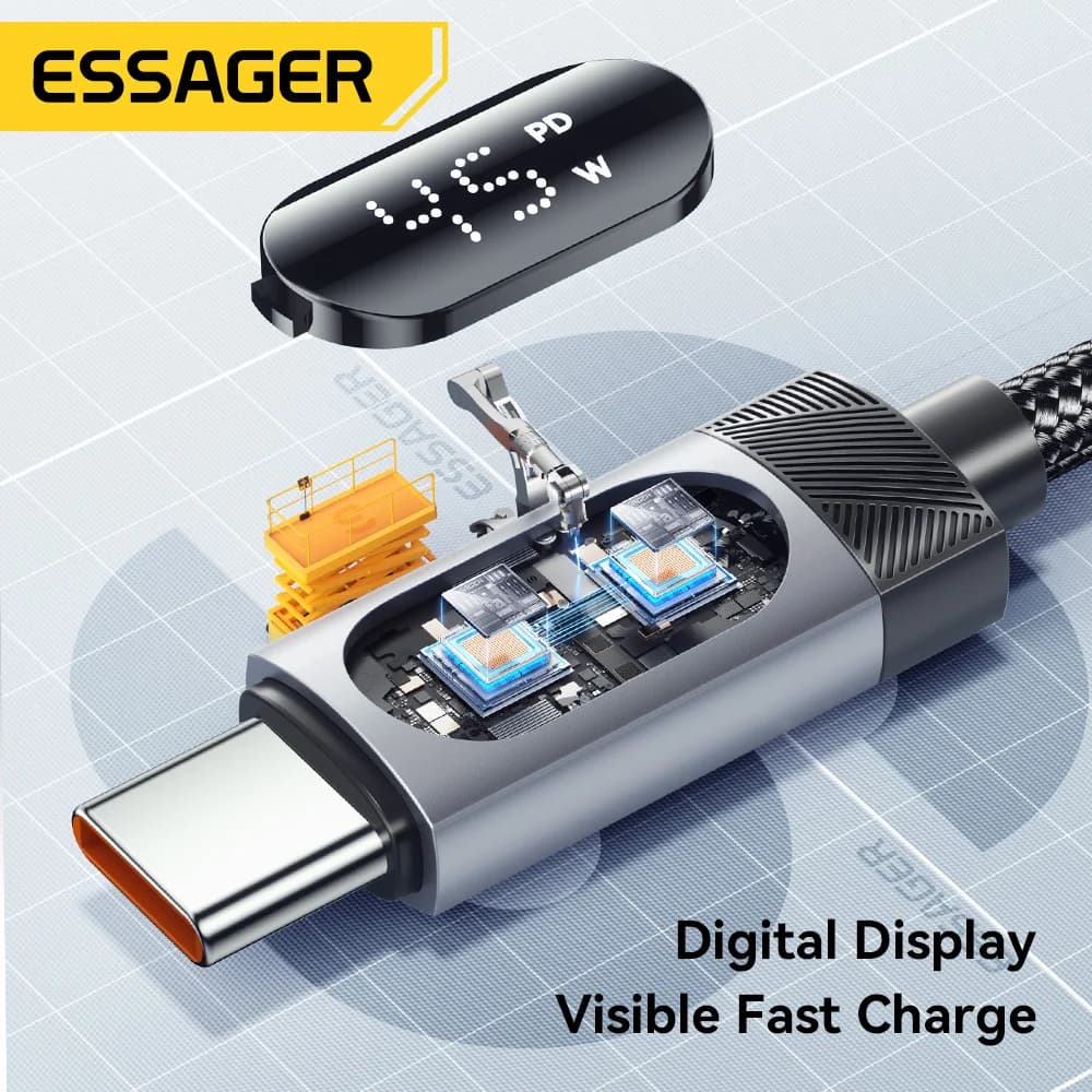 ที่ชาร์จในรถ 108W พร้อม USB-C, USB-A และสายสปริง